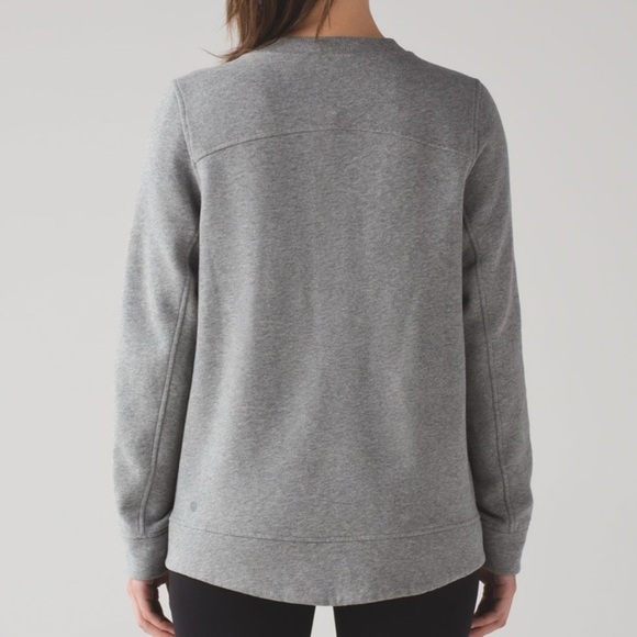 Lululemon Fleece Be True Crew Heathered Medium Grey - Picture 2 of 16